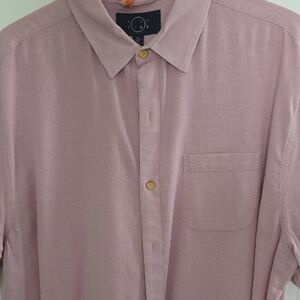 Elegant Men's Mauve Button-Down Shirt